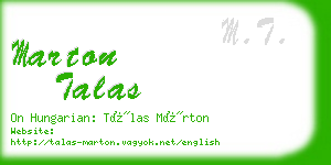 marton talas business card